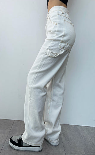 white straight jeans