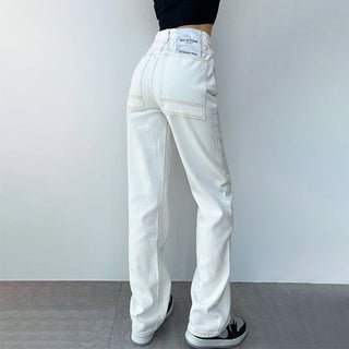 white straight jeans