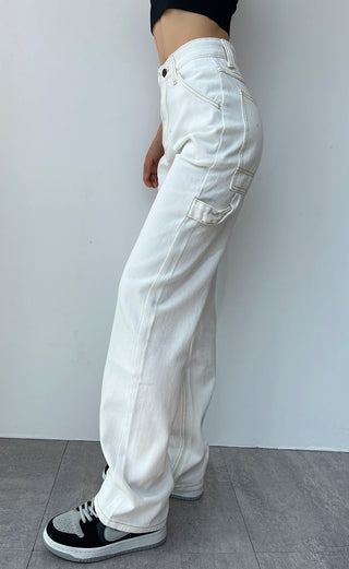 white straight jeans