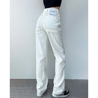 white straight jeans