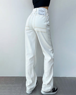 white straight jeans