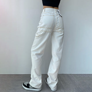 white straight jeans