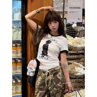 puppy print Tops