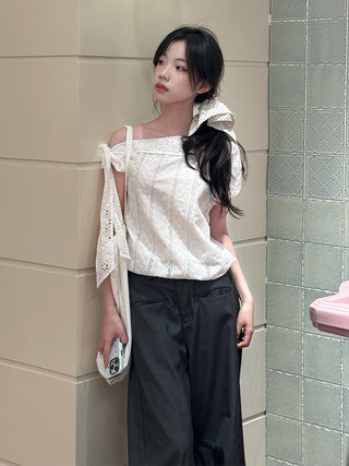 white embroidered shirt