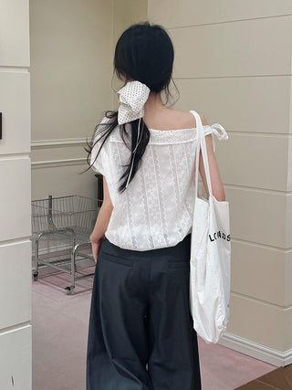 white embroidered shirt