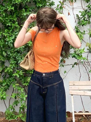 rhinestone strapless top