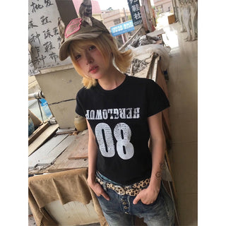 distressed print Tops