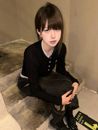 black knit top