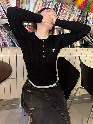 black knit top