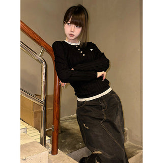black knit top