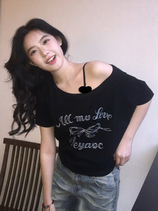 bow off-shoulder Tops