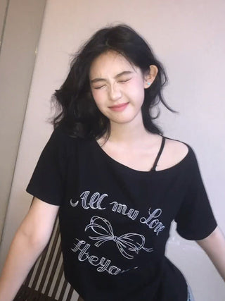 bow off-shoulder Tops