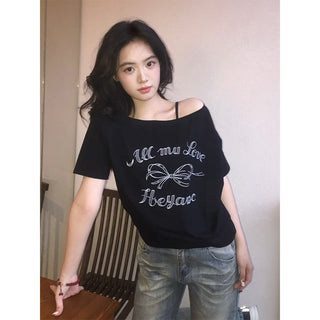 bow off-shoulder Tops