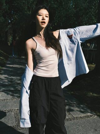 blue lapel shirt