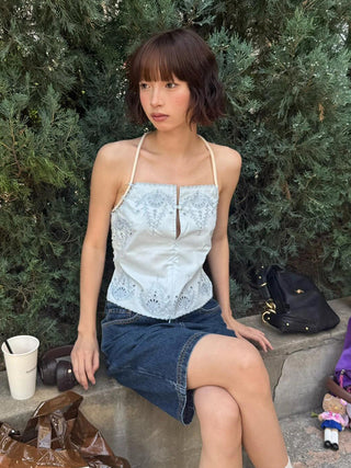 beaded halter Top
