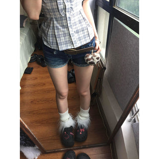 plaid cinched shirt
