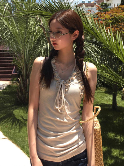 ruffle halter Top
