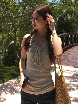ruffle halter Top