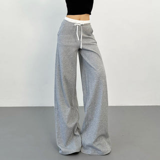contrast waist pants