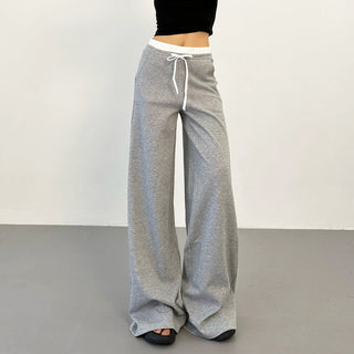contrast waist pants
