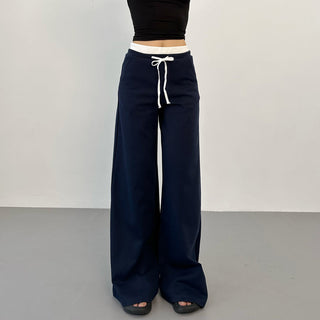 contrast waist pants