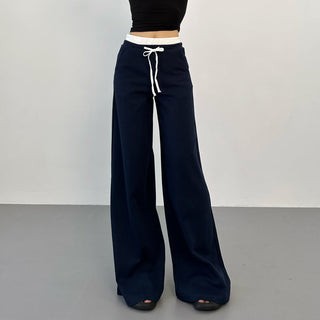 contrast waist pants