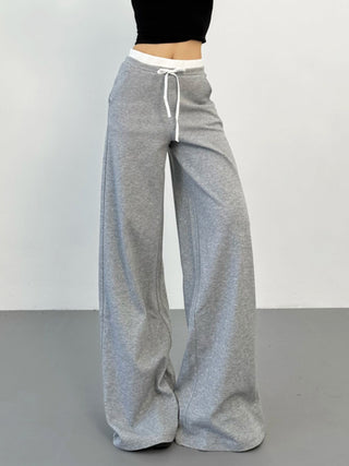 contrast waist pants