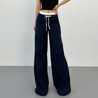 contrast waist pants