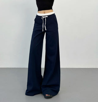 contrast waist pants