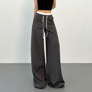 contrast waist pants