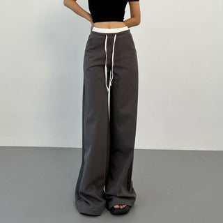 contrast waist pants