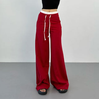 contrast waist pants