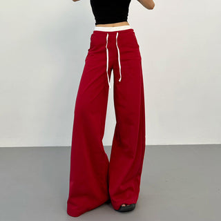 contrast waist pants