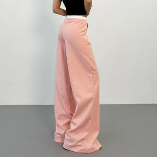 contrast waist pants