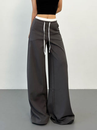 contrast waist pants