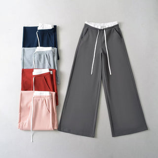 contrast waist pants