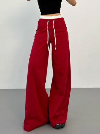 contrast waist pants