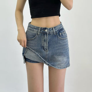 denim hip skirt