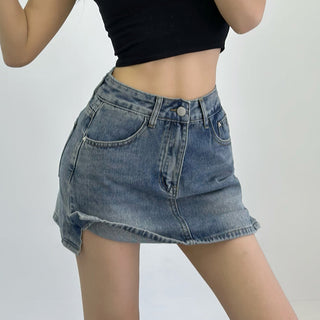 denim hip skirt