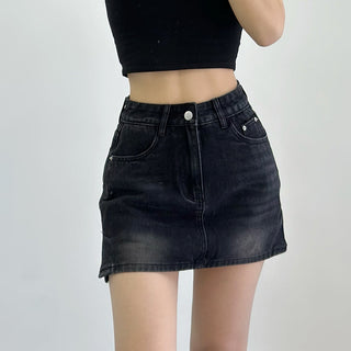 denim hip skirt