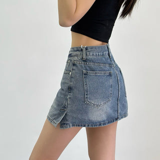 denim hip skirt