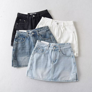 denim hip skirt