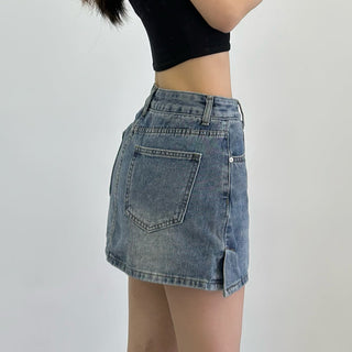 denim hip skirt