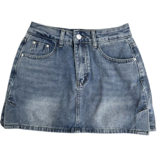 denim hip skirt