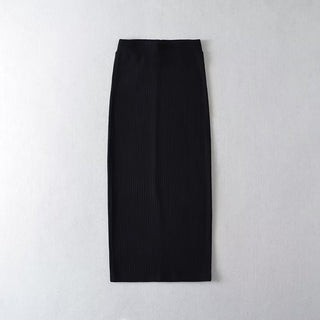 knitted slit skirt