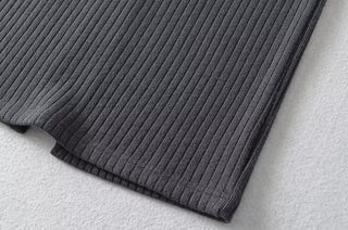 knitted slit skirt
