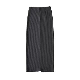 knitted slit skirt