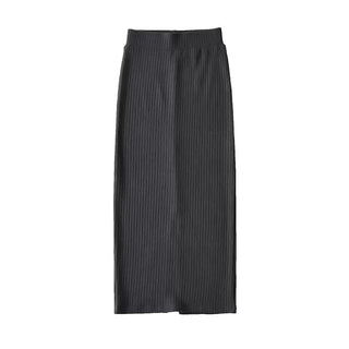 knitted slit skirt
