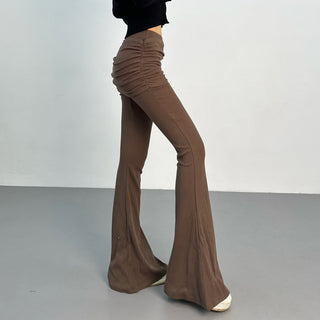 pleated bell-bottoms