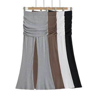pleated bell-bottoms